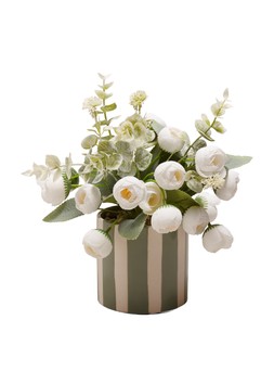 Matalan Peony Buds in Stripe Pot £14