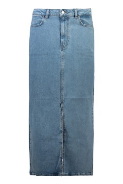 Denim Midwash Maxi Skirt