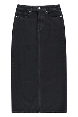 Black Denim Midaxi Skirt
