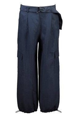 Navy Tencel Utility Cargo Trouser