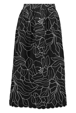 Mono Flower Embroidered Co Ord Skirt