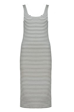 Stripe Square Neck Ribbed Dress