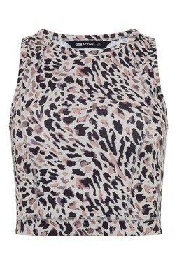 Neutral Animal Print Crop Top
