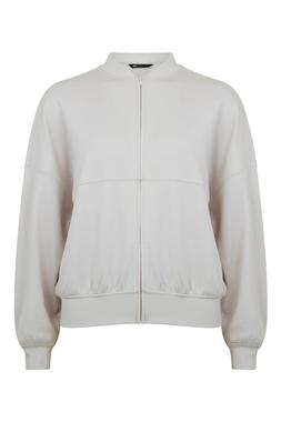 Cream Zip Through Bomber