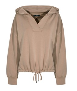 Camel Rise V Neck Hoodie