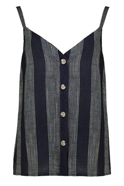 Blue Linen Stripe Cami