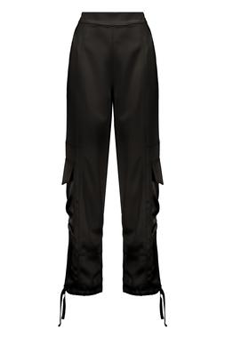Black Satin Wide Trouser