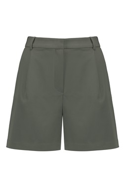 Khaki Pleated Sage Short