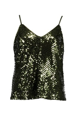 Khaki Green Sequin Cami