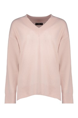 Pink Premium Cashmere V Neck Jumper