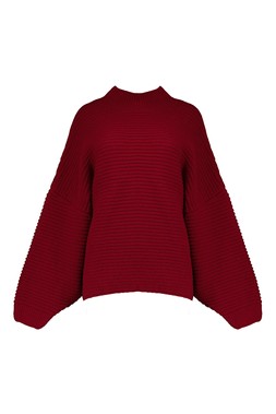 Red Slouchy Turtle Neck Jumper