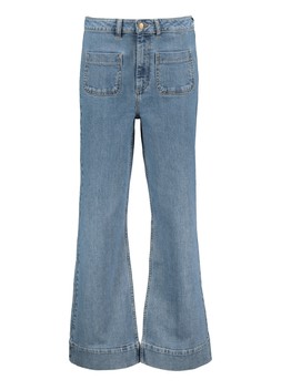 Blue LIghtwash Patch Pocket Flare Jean