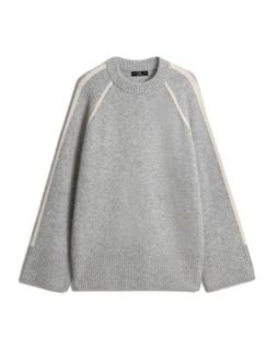 Grey Side Stripe Crew Neck Co Ord Jumper