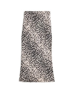 Mono Non Print Animal Satin Slip Skirt