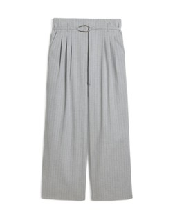 Grey Pinstripe Wide Leg Trouser