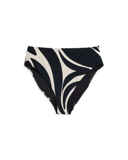 Black White Abstract Print Bikini Pant