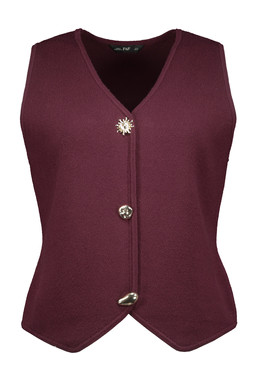 Burgundy Sun Button Waistcoat