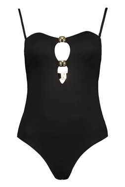 Black Gold Trim Bandeau Swimsuit