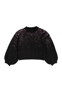 Black Scattered Sequin Knitted Jumper