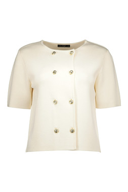 Cream Button Top