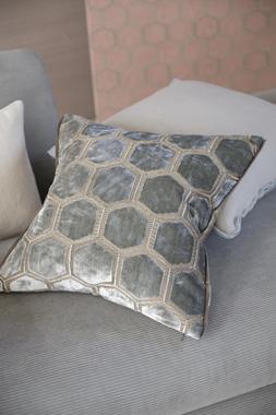 MANIPUR SILVER VELVET CUSHION CCDG0988