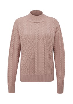 Patchwork Cable Jumper Pink Blush £40 AL11757