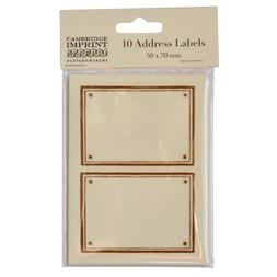 Packet of 10 Self-Adhesive Labels with Cocoa Brown Border