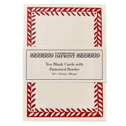 Ten Postcards with Patterned Border in Crimson