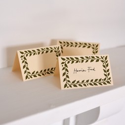 Pack of Twelve Dark Olive Place Cards