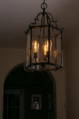 Handmade lantern in hallway