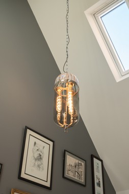 Smoked and ribbed Aston lantern