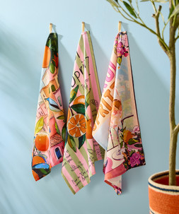 Riviera Reverie Pack Of 3 Tea Towels £18