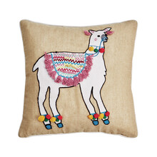 Llama with Pom Pom Cushion
