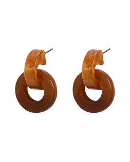 Cami Mini Brown Resin Loop Drop Earrings £14.50 €19
