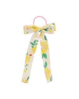 Greta Yellow Embroidered Floral Bow Hair Elastic £12.5