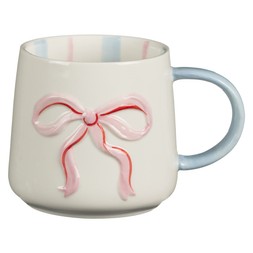 Stripe bow mug blue £3.50