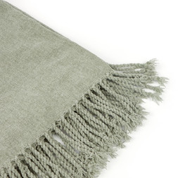 Hinch Home Green Fringed Throw