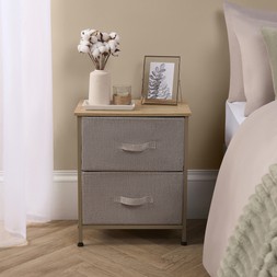 OHS Brooklyn 2 Drawer Fabric Cabinet - Beige - £24