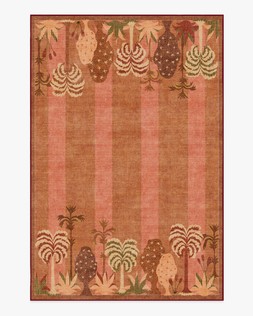 Ruggable - Jungalow Collection - Palmistry Pinstripe Warm Brown - 185 x 275 cm - Flatwoven £429, Tufted £599 (Aerial)- EMBARGOED UNTIL 2ND JULY 2026