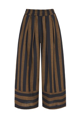 Beyond Nine Bobbi Trousers - Rust and Black Stripe £129