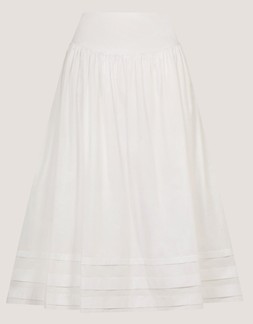 Nicole Cotton Midi Skirt White