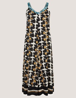 Leila Woodblock Print Culotte Jumpsuit Black