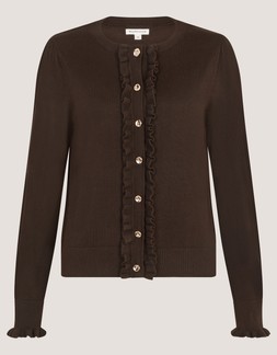 Ruby Frill Cardigan Brown