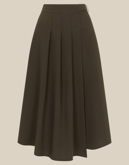 Jillian Kilt Midi Skirt Green