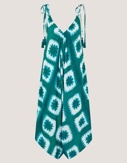 Malia Artisanal Print Culotte Jumpsuit Teal