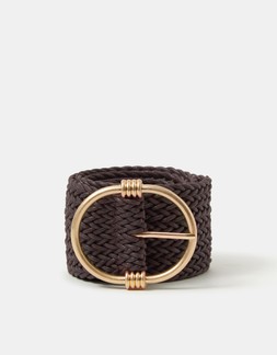 Wide Woven Belt Black