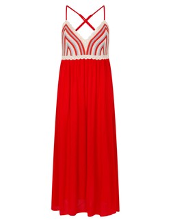 Stripe Crochet Midi Dress Multi