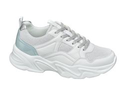 Deichmann White & Silver Chunky Trainer