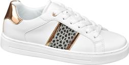 Deichmann White Trainer With Metallic And Leopard, &pound;19.99