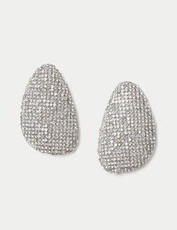 marks & spencer embellished oversized oval stud earrings